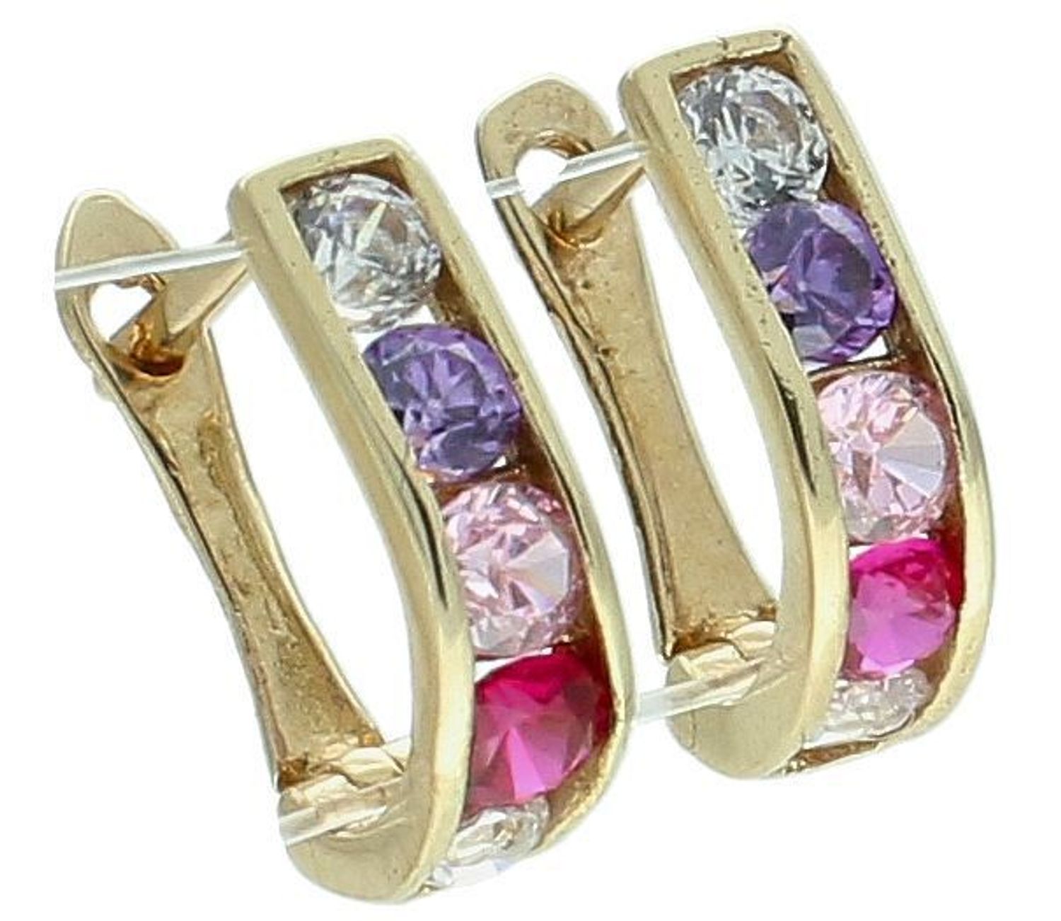 Kolczyki złote kolorowe cyrkonie próba 375, KL 1E 375 Delikatne i eleganckie złote kolczyki z kolorowymi cyrkoniami to doskonały wybór dla kobiet ceniących subtelność 11.jpg